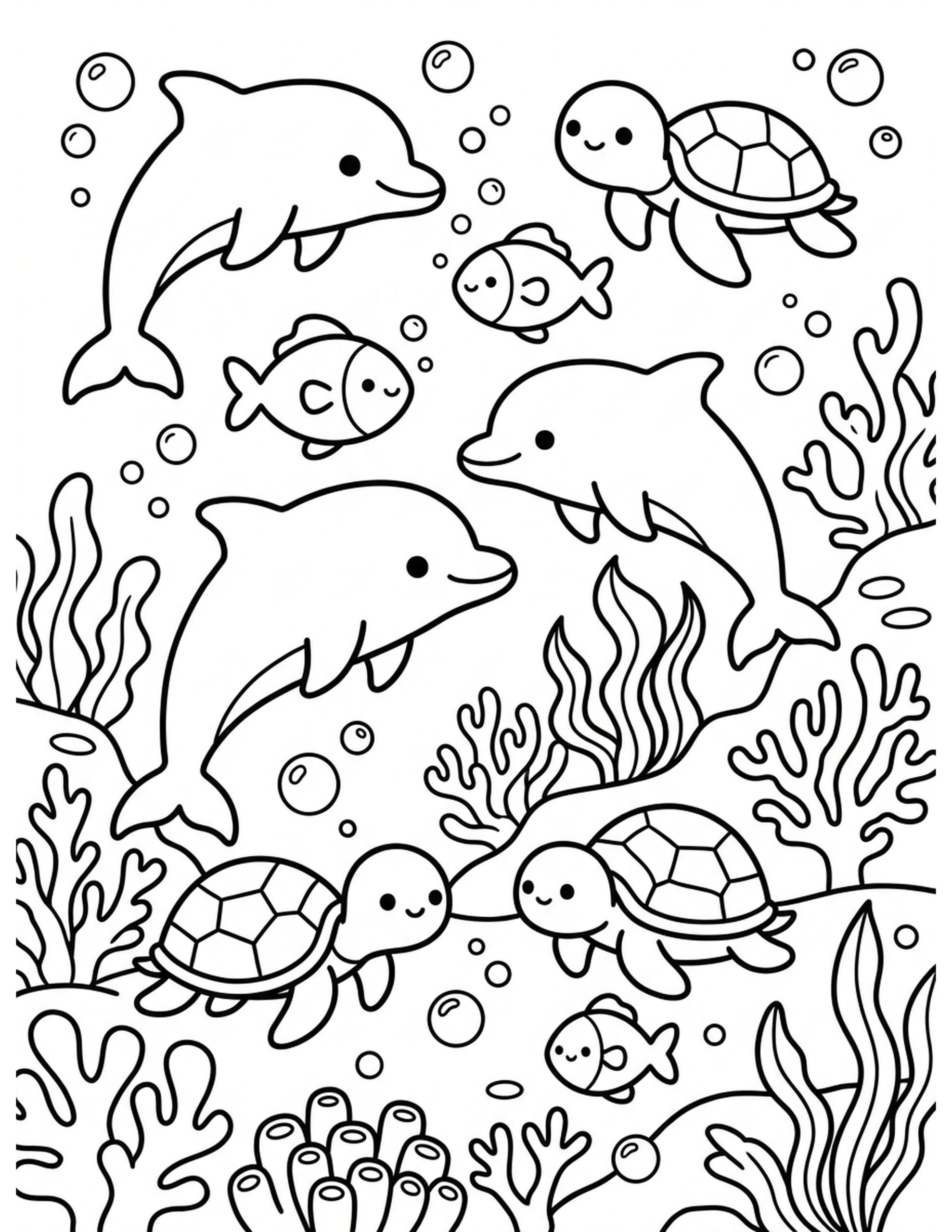 Dreamy Underwater World Coloring Page
