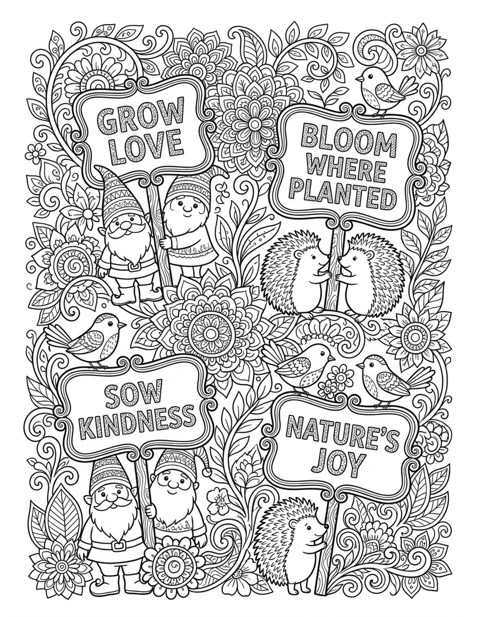 Inspirational Garden Quotes Coloring Page
