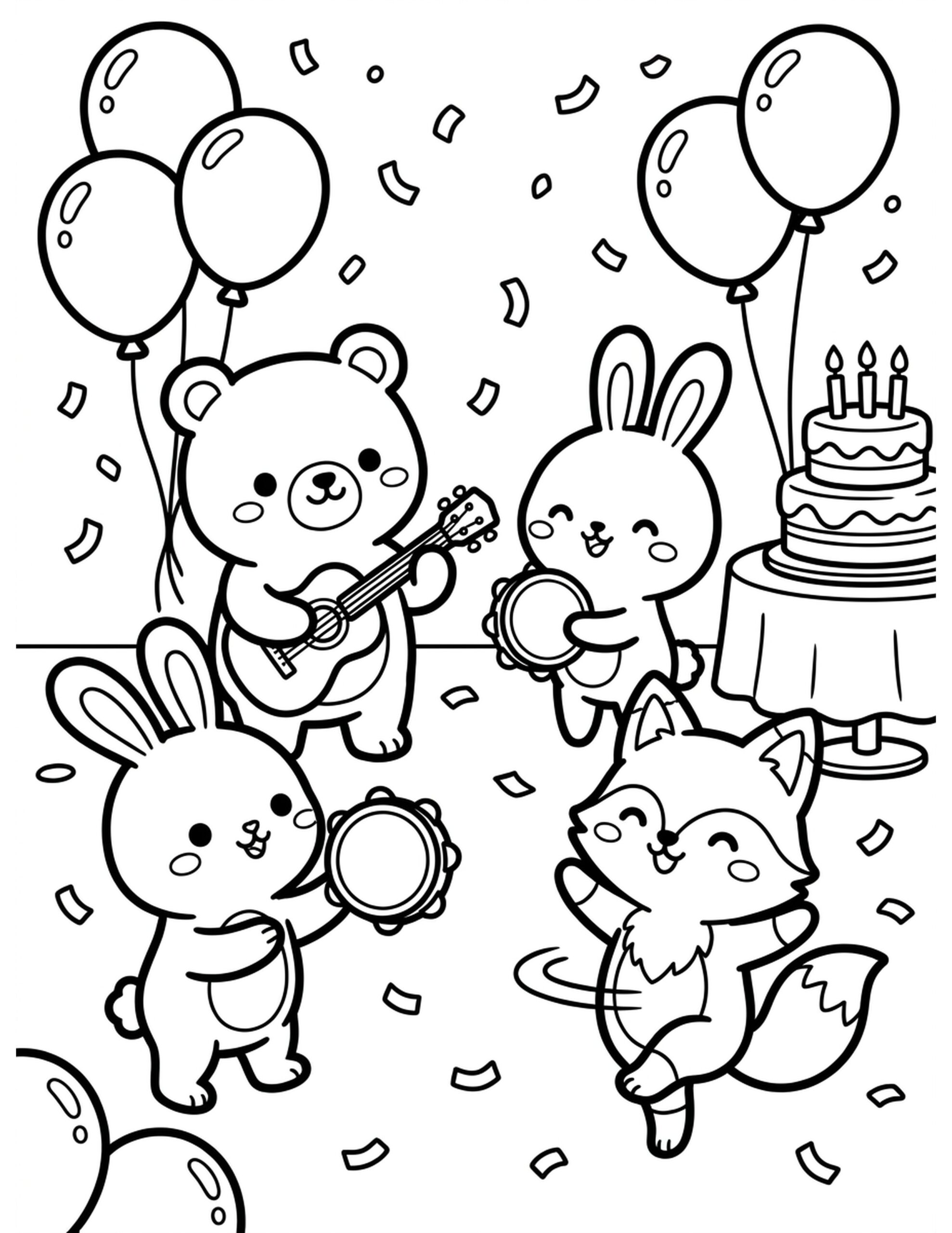 Joyous Celebration Party Coloring Page