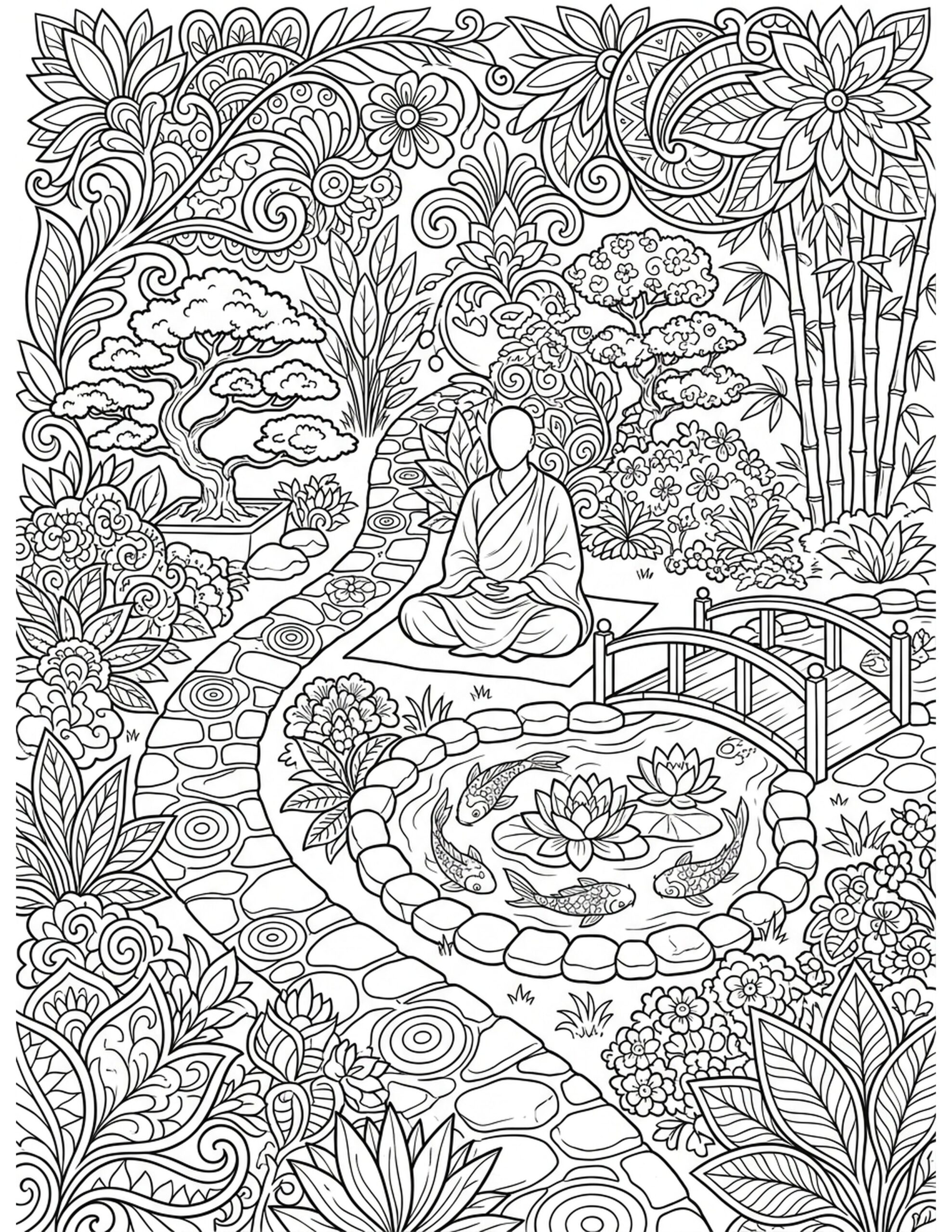 Mindfulness Garden Coloring Page