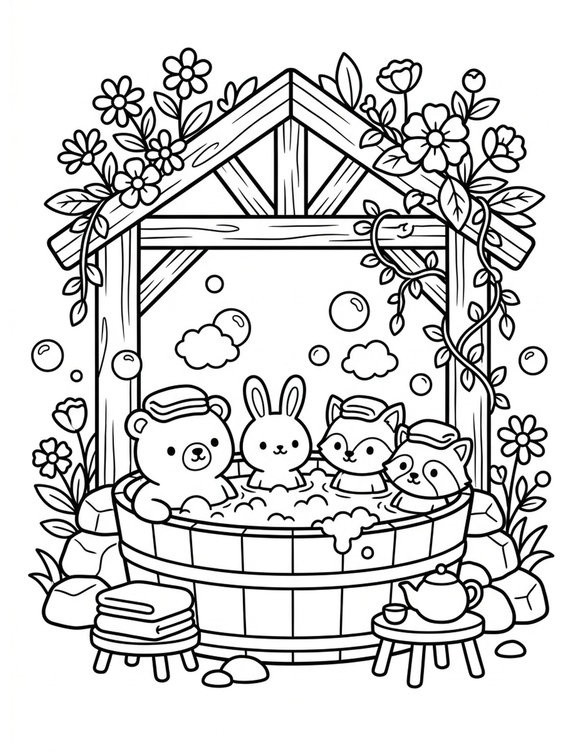 Wildflower Bathhouse Coloring Page