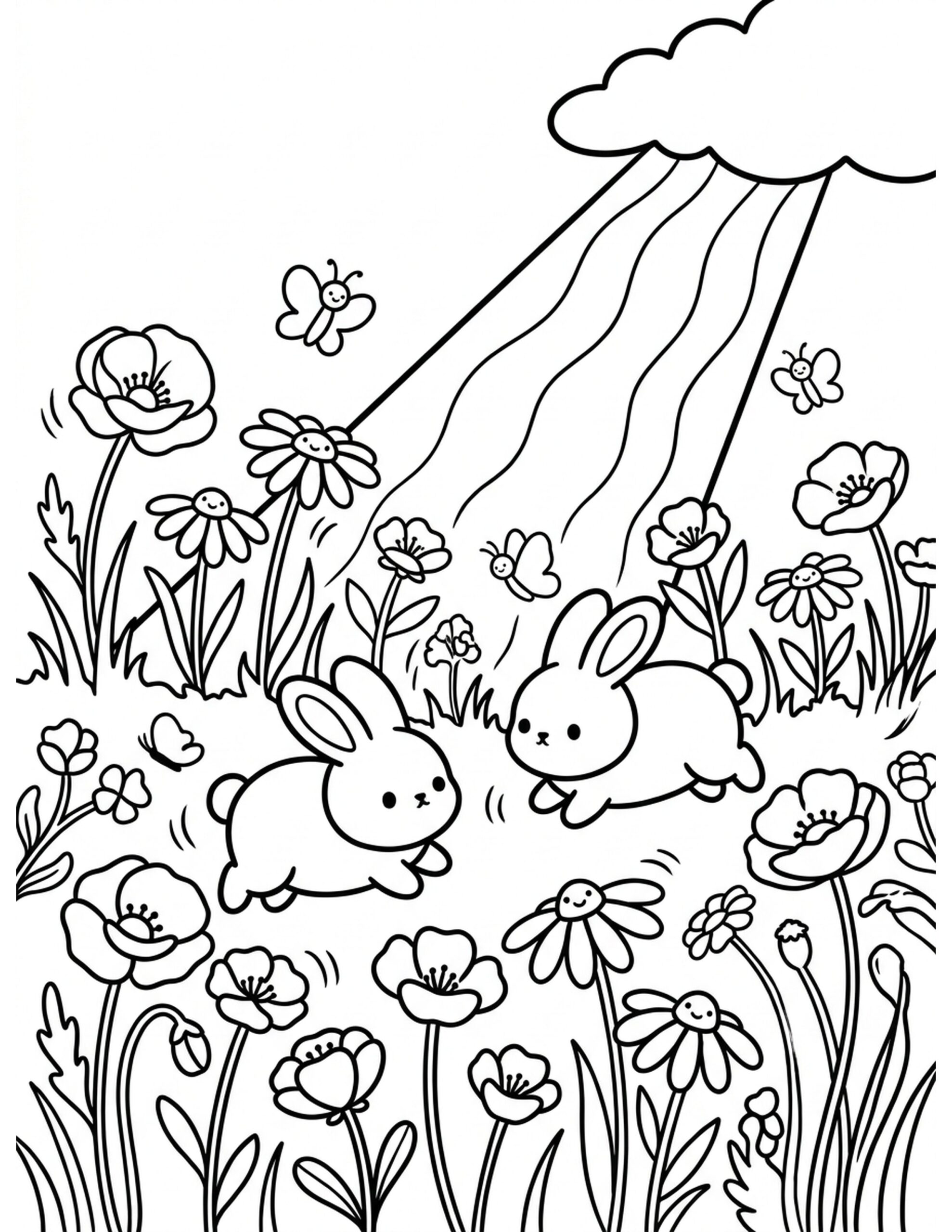 Wildflower Meadow Dance Coloring Page