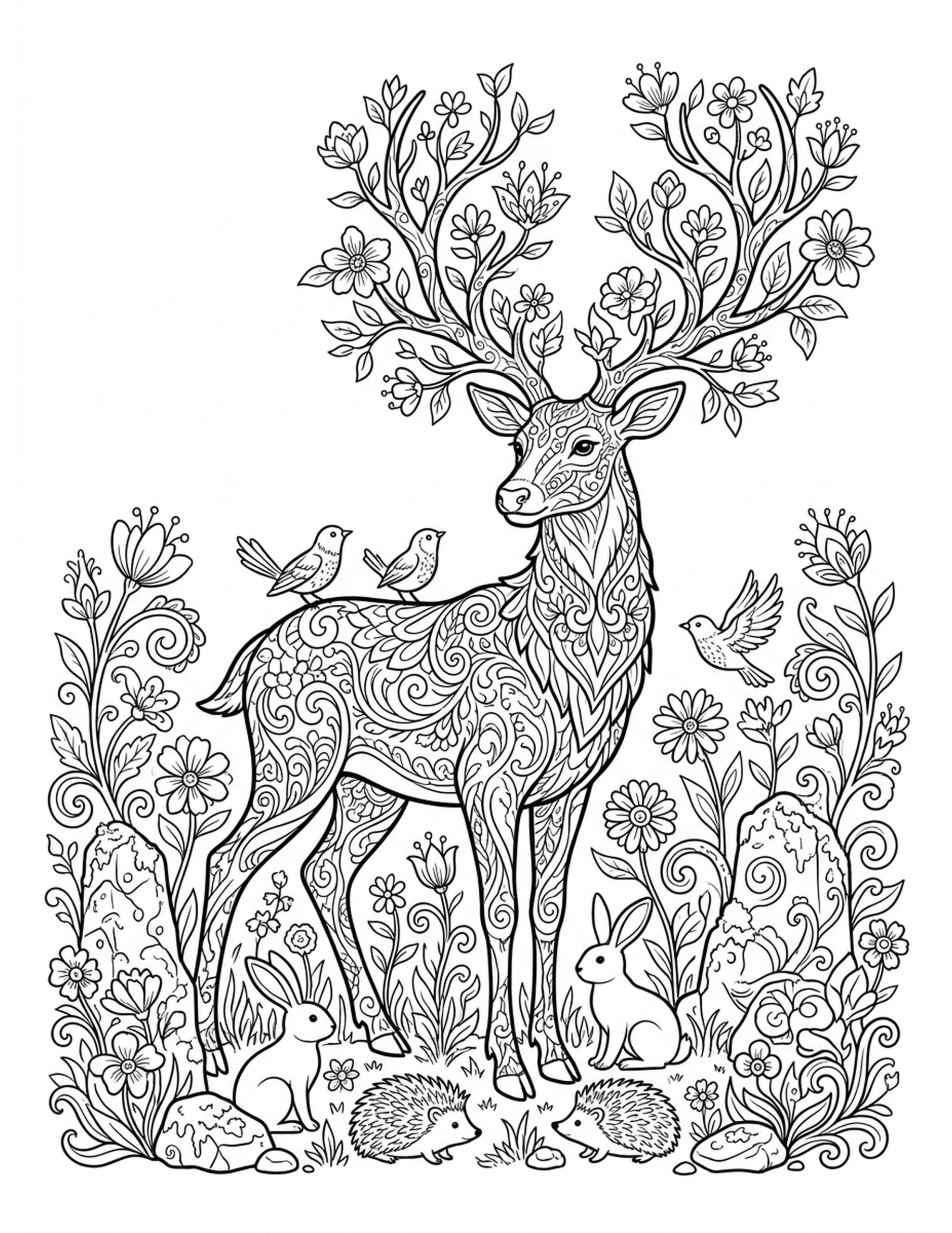 Wildflower Guardian Coloring Page