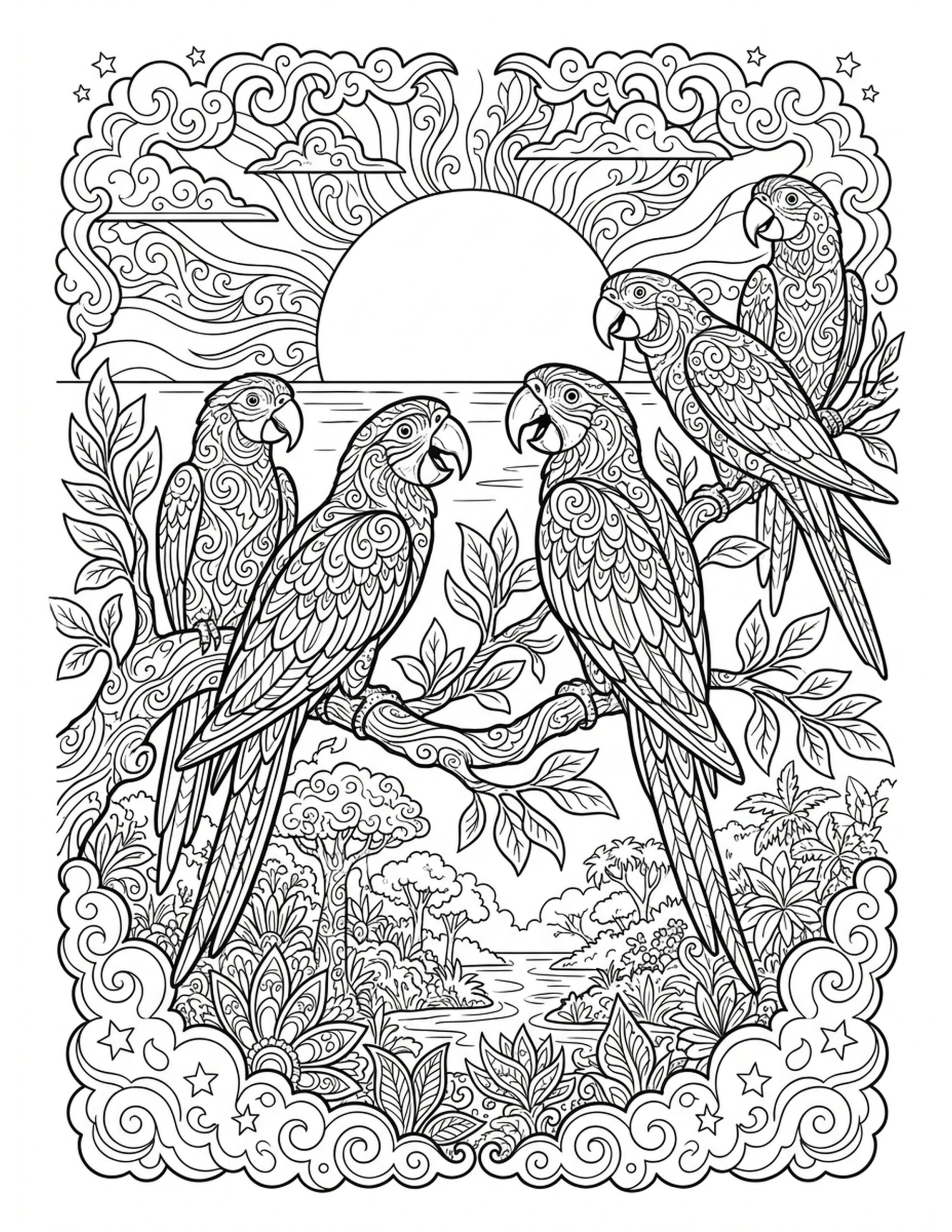 Sunset Serenade Coloring Page