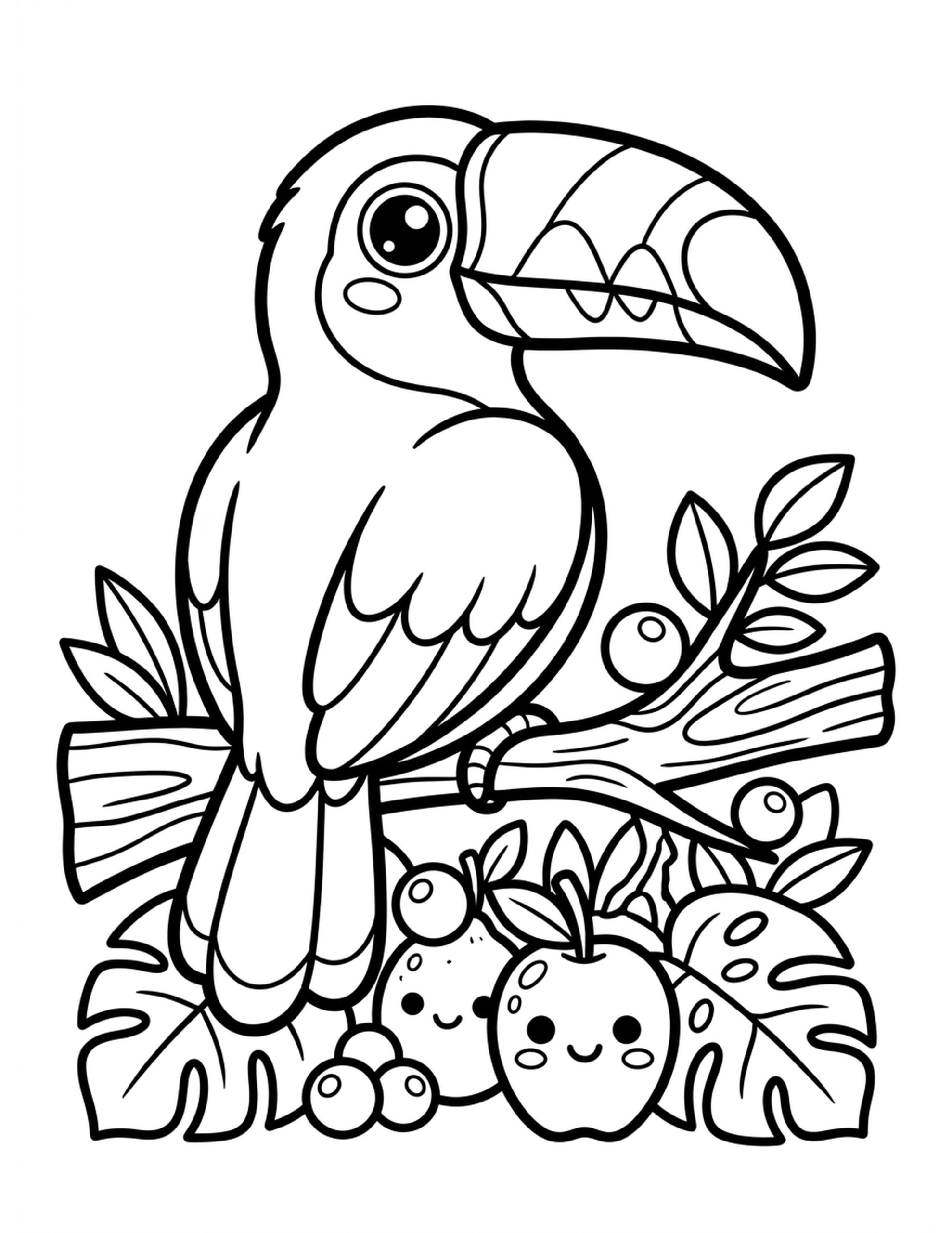 Curious Toucan Coloring Page