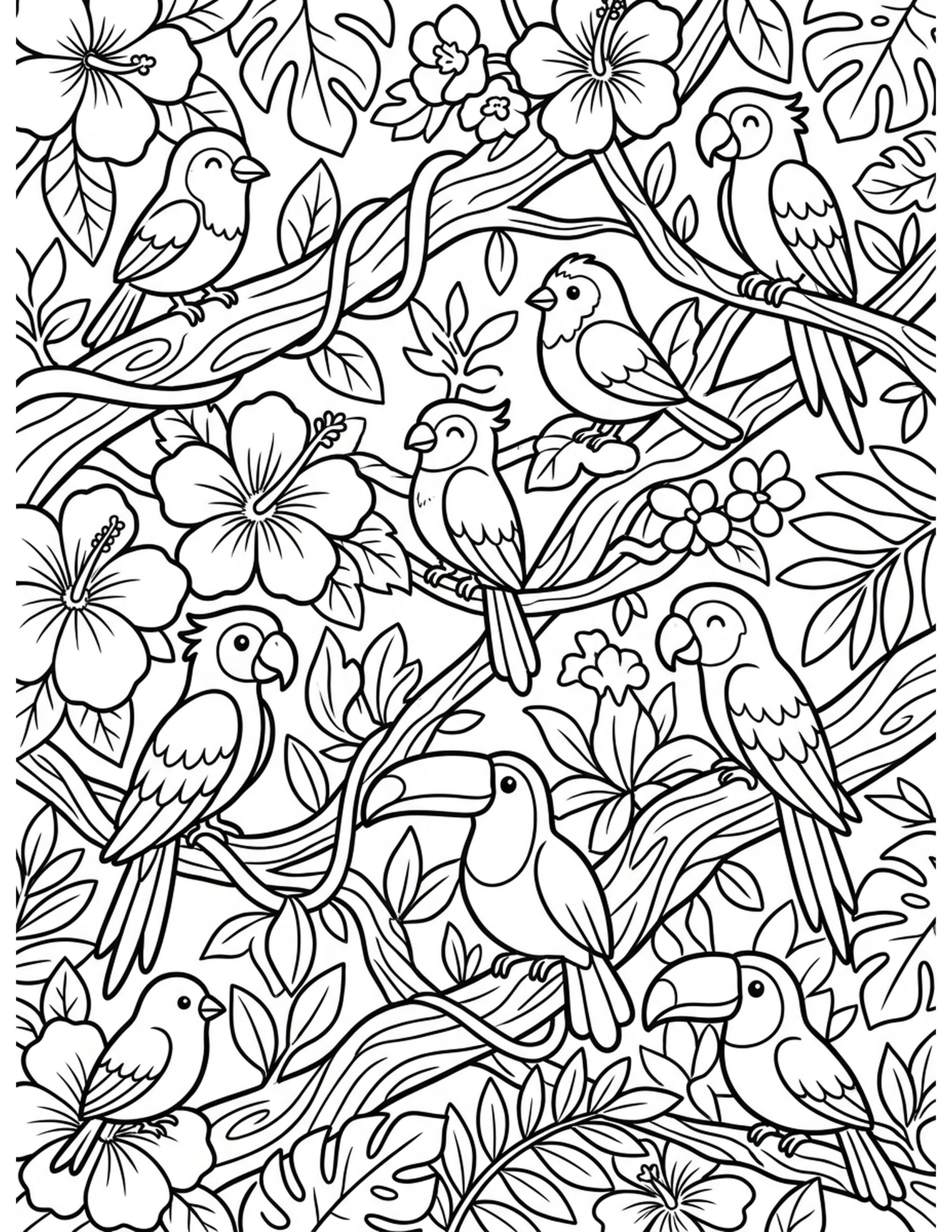 Jungle Canopy Adventure Coloring Page