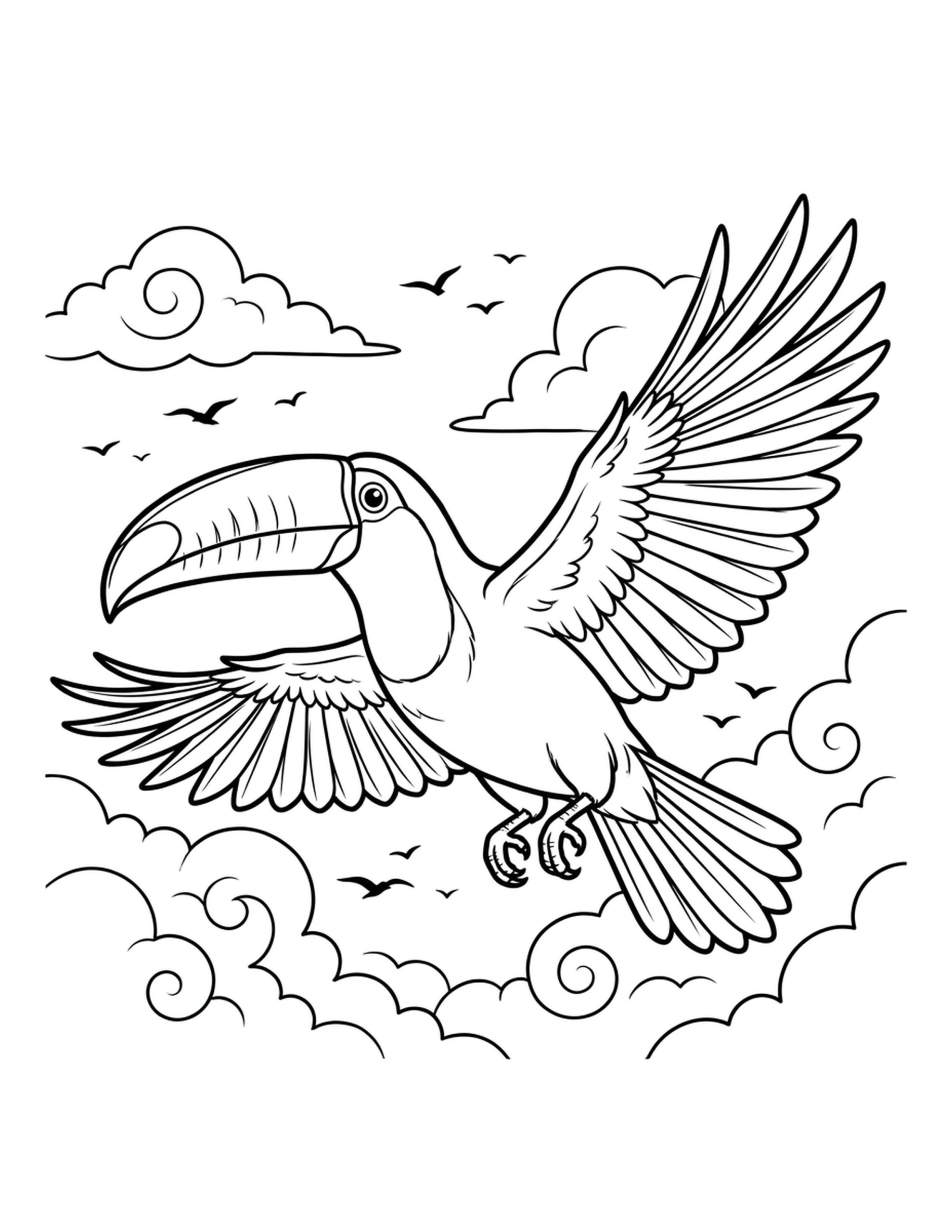Toco Takes Flight Coloring Page