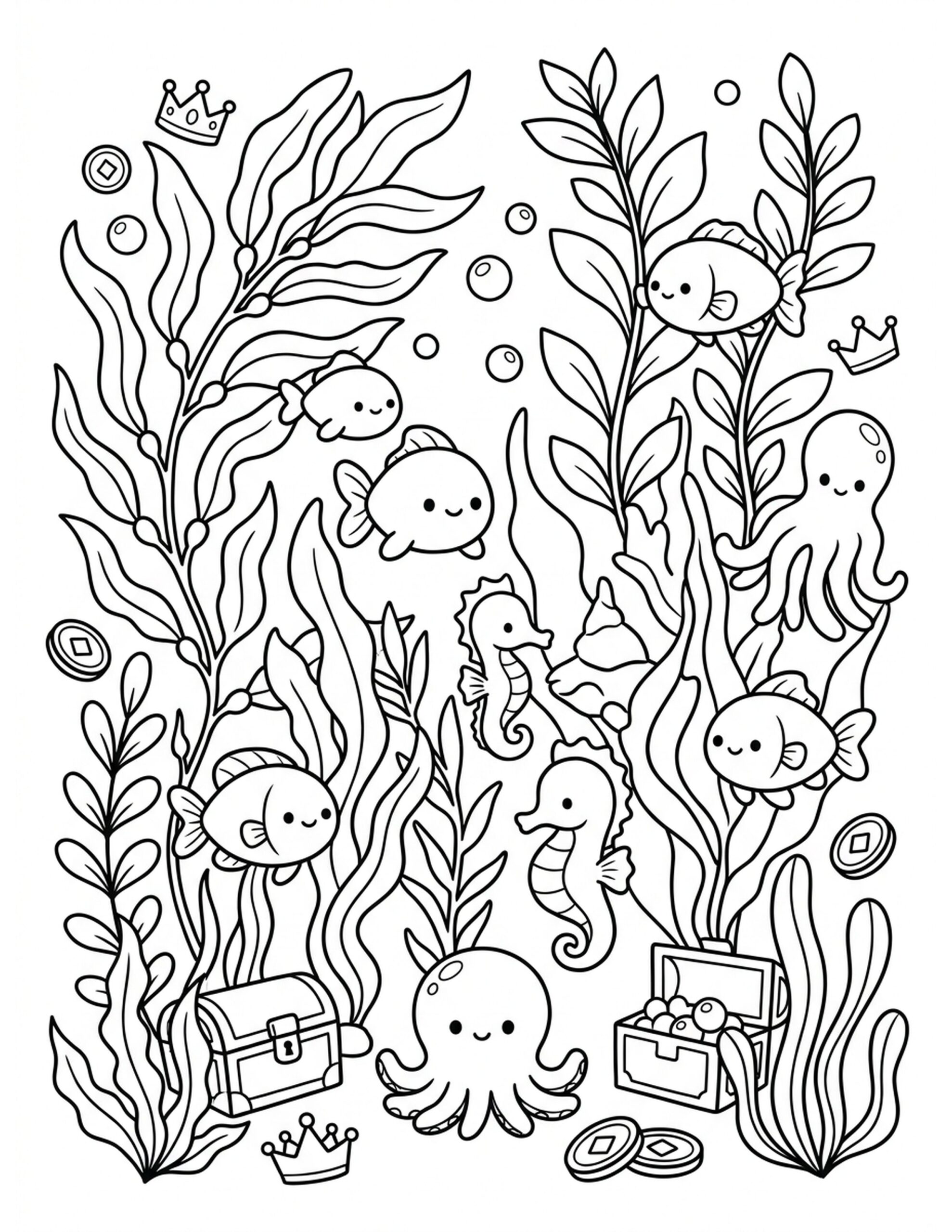 Seaweed Forest Coloring Page