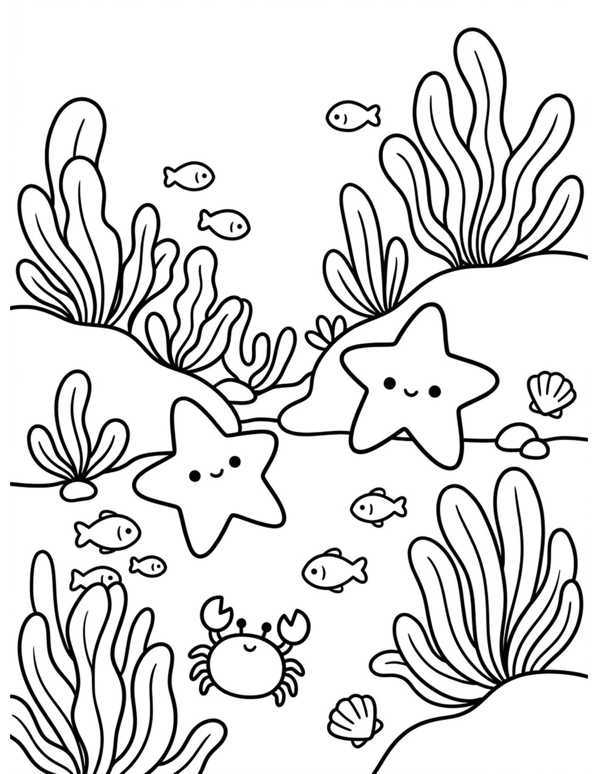 Tidal Pool Discovery Coloring Page