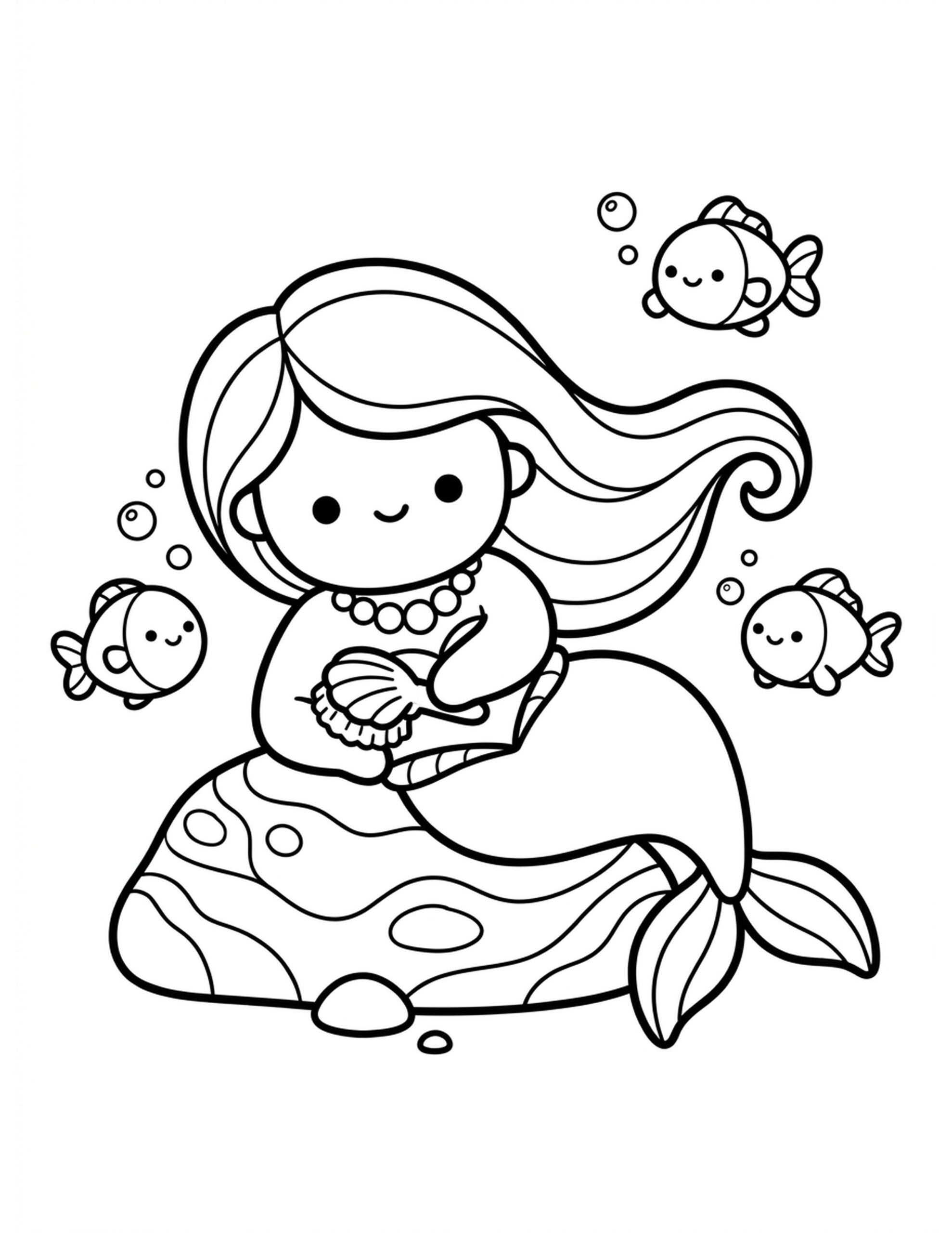 Magical Mermaid Coloring Page