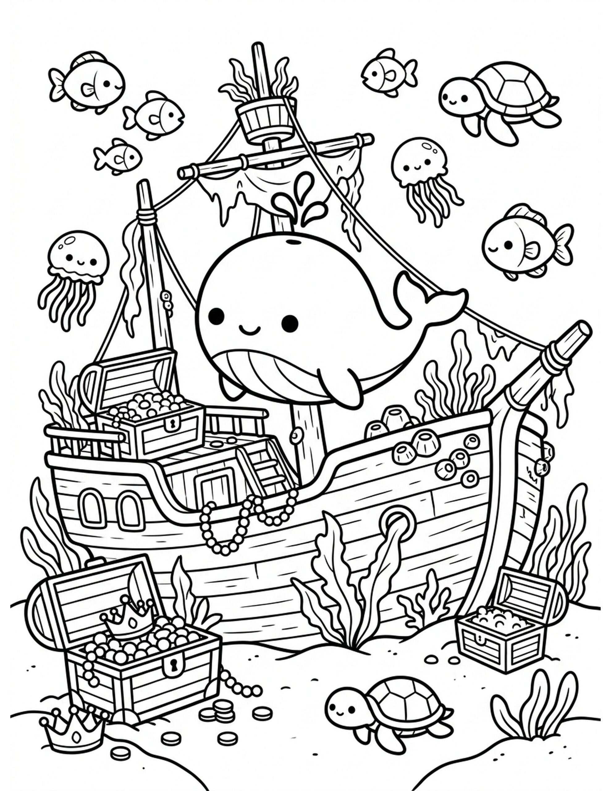 **Sea Adventures** Coloring Page