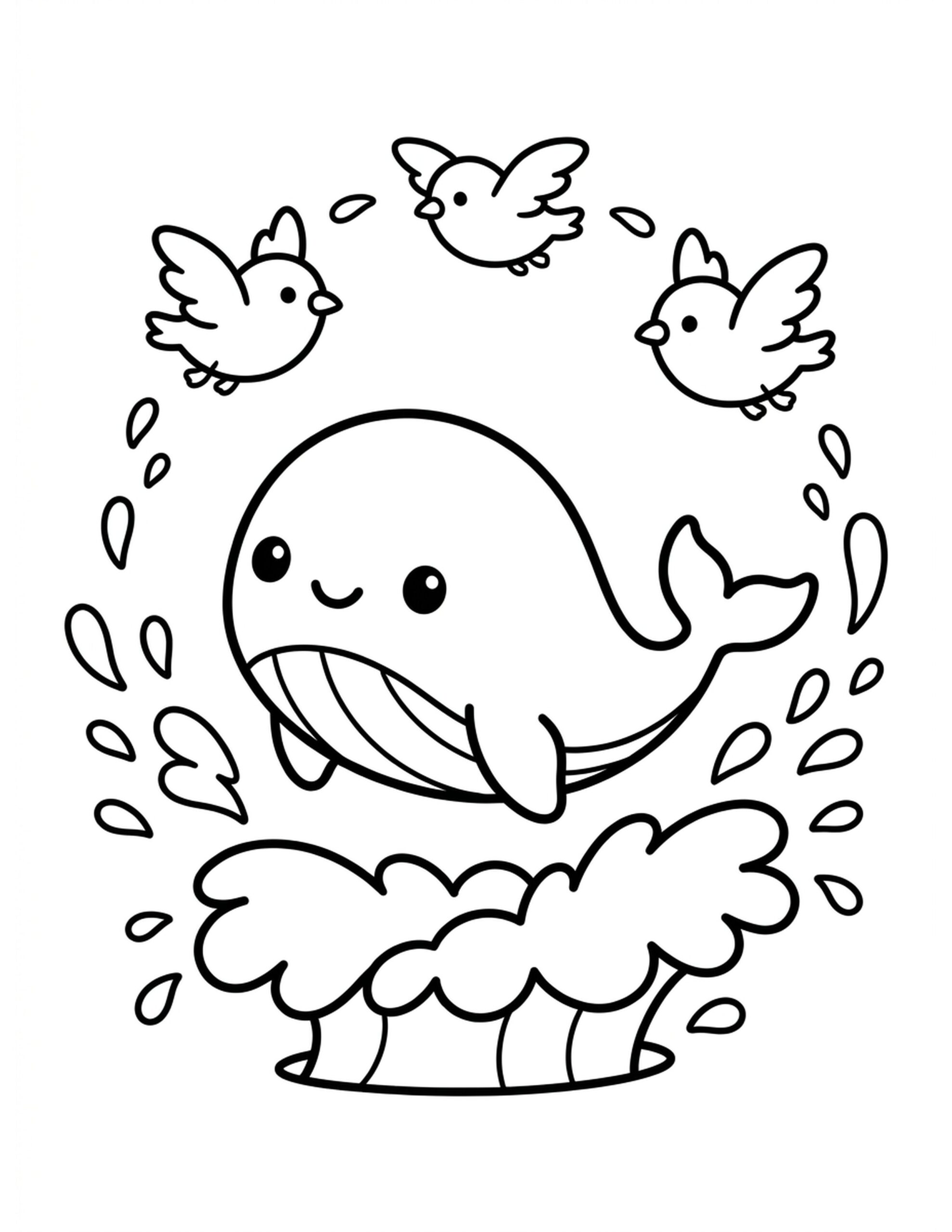 **Whale Splash** Coloring Page