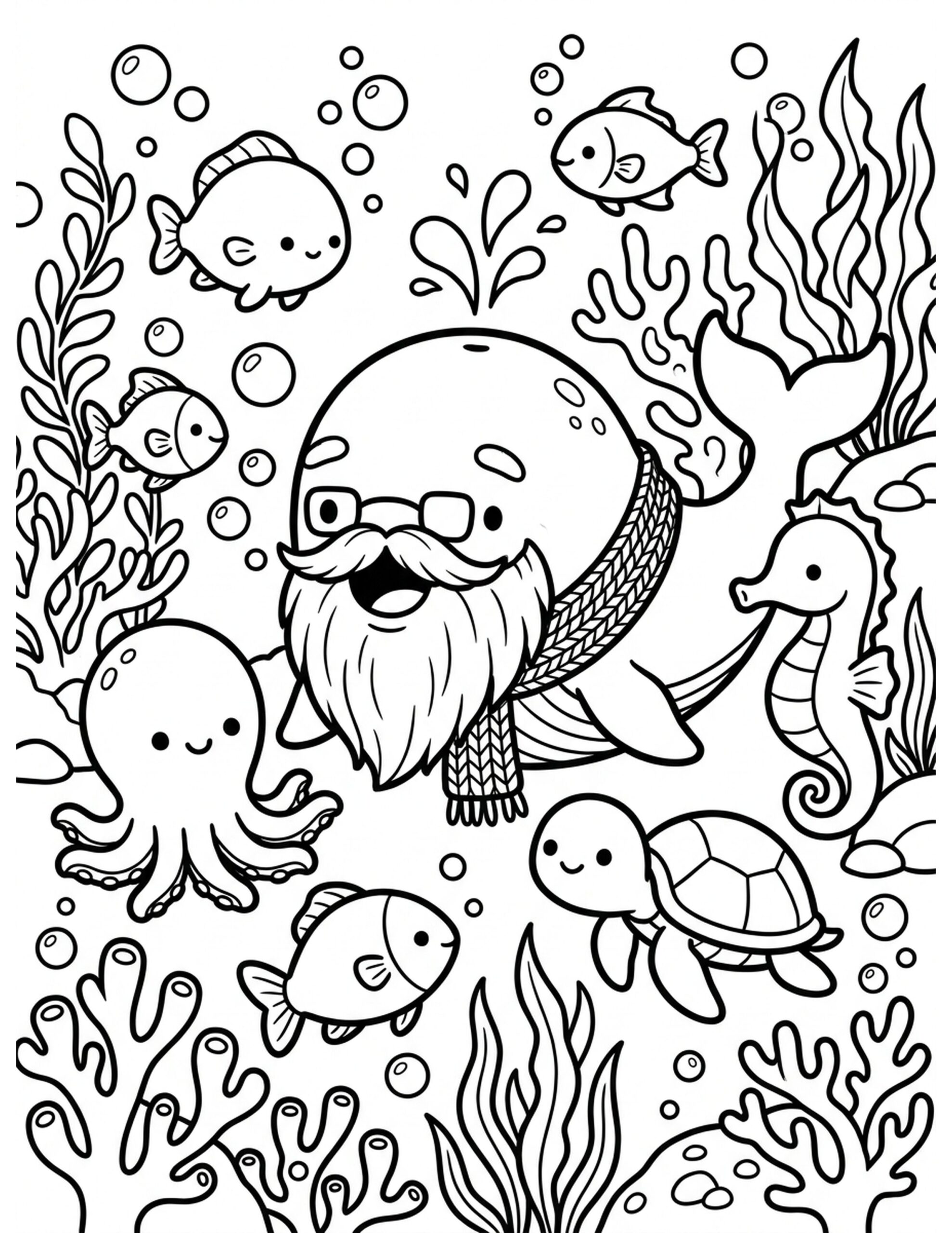 **Ocean Harmony** Coloring Page