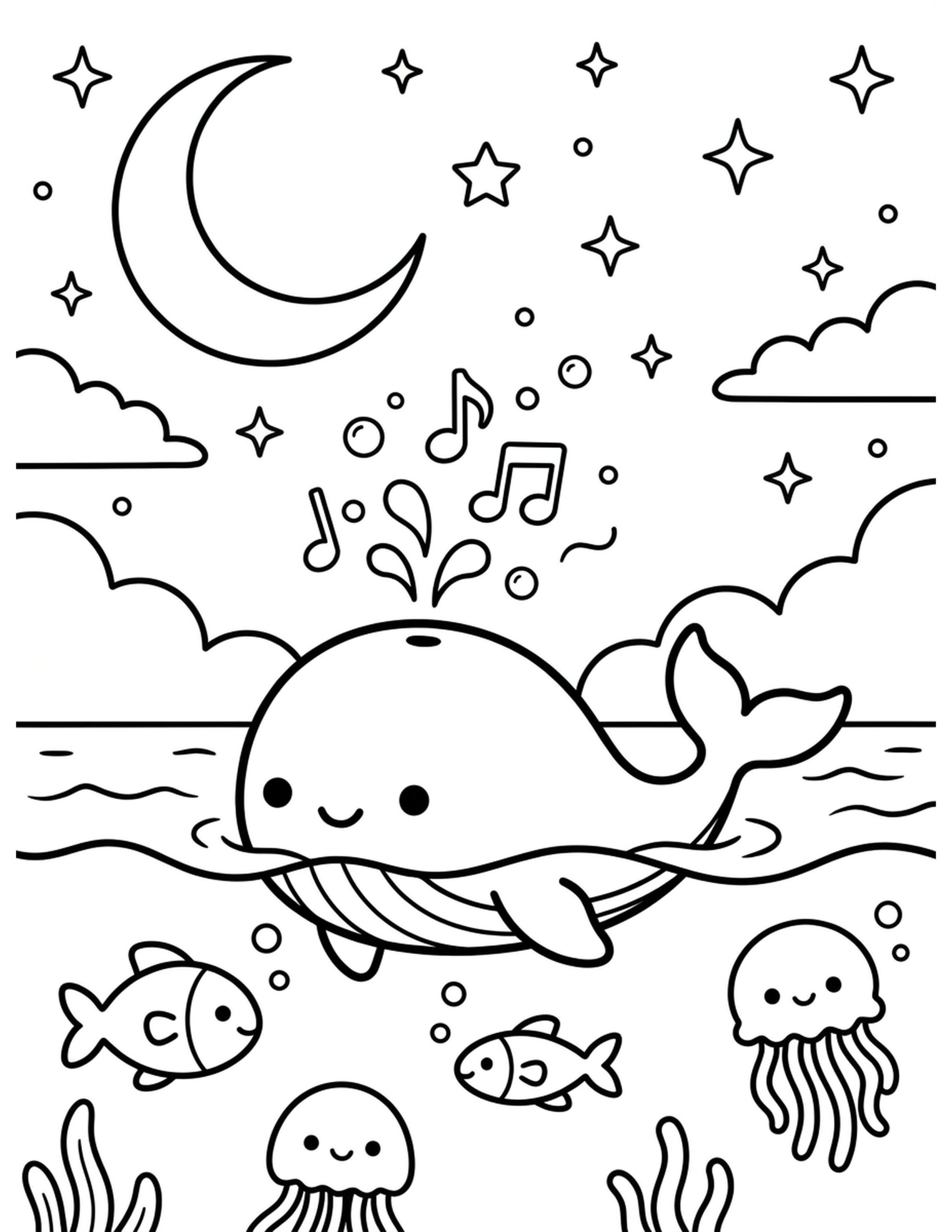 **Whale Song** Coloring Page