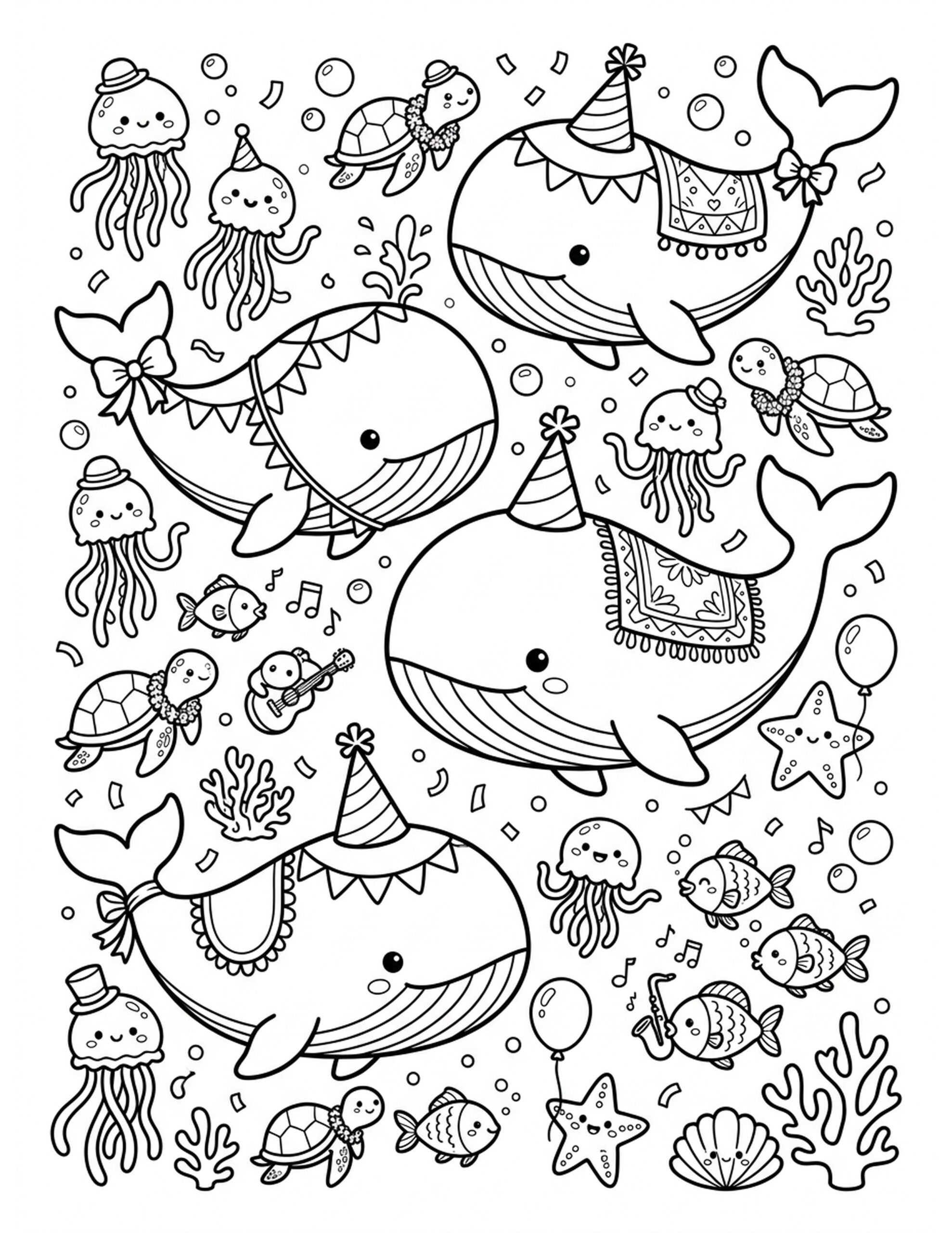 **Festival of the Whales** Coloring Page