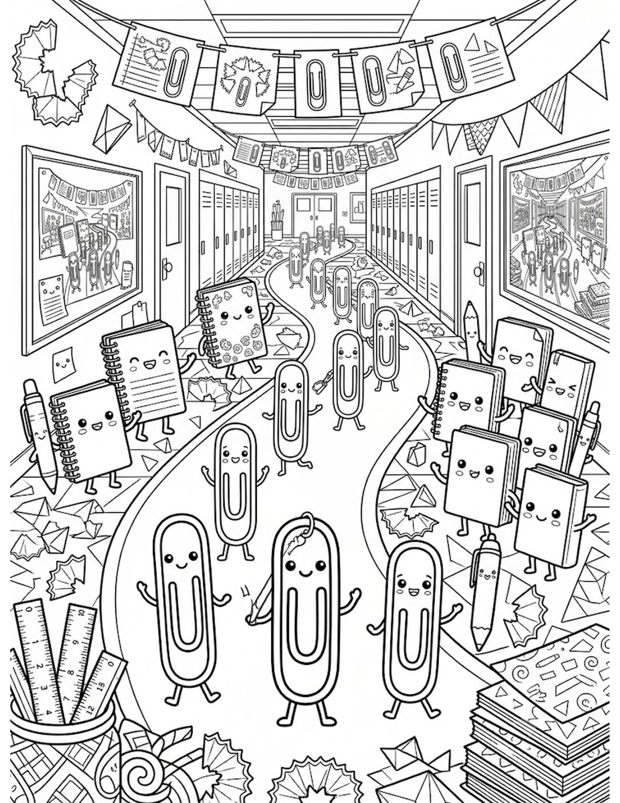 Charmed Paperclip Parade Coloring Page